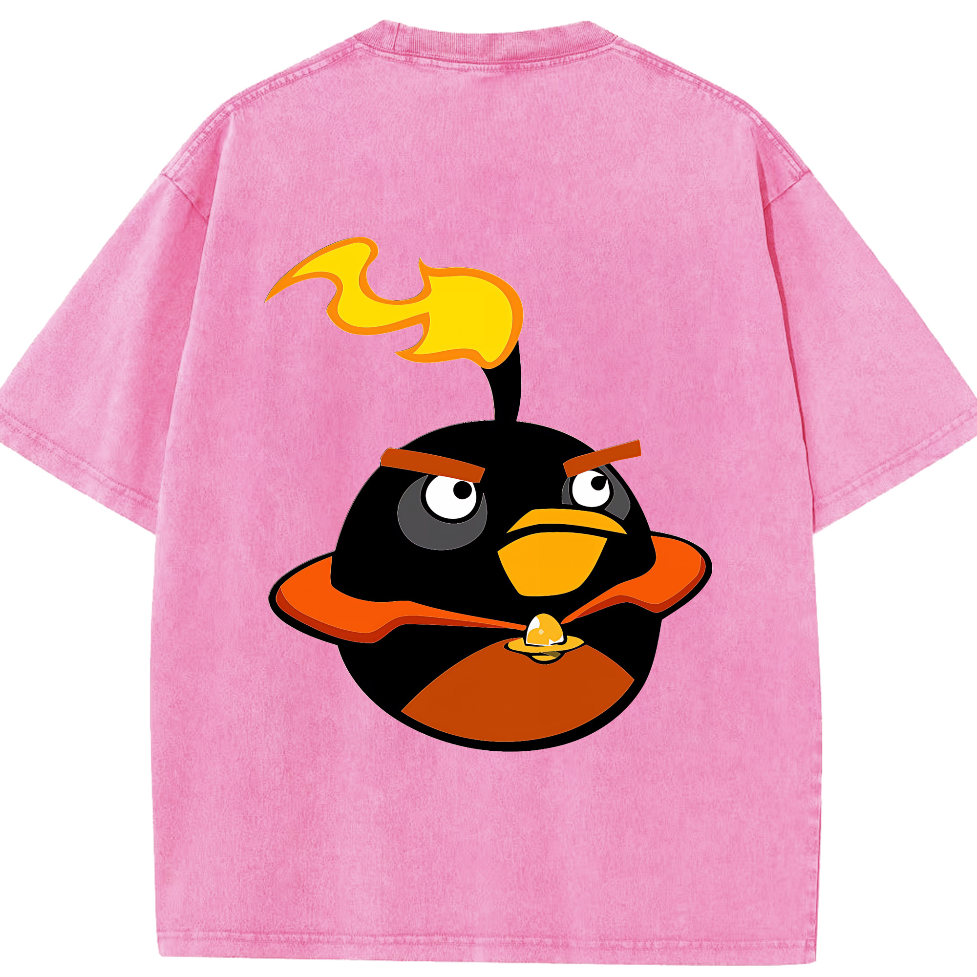 （画像用） Angry Birds アングリーバード 綿100% ヴィンテージ風 半袖Tシャツ（背面プリント）
